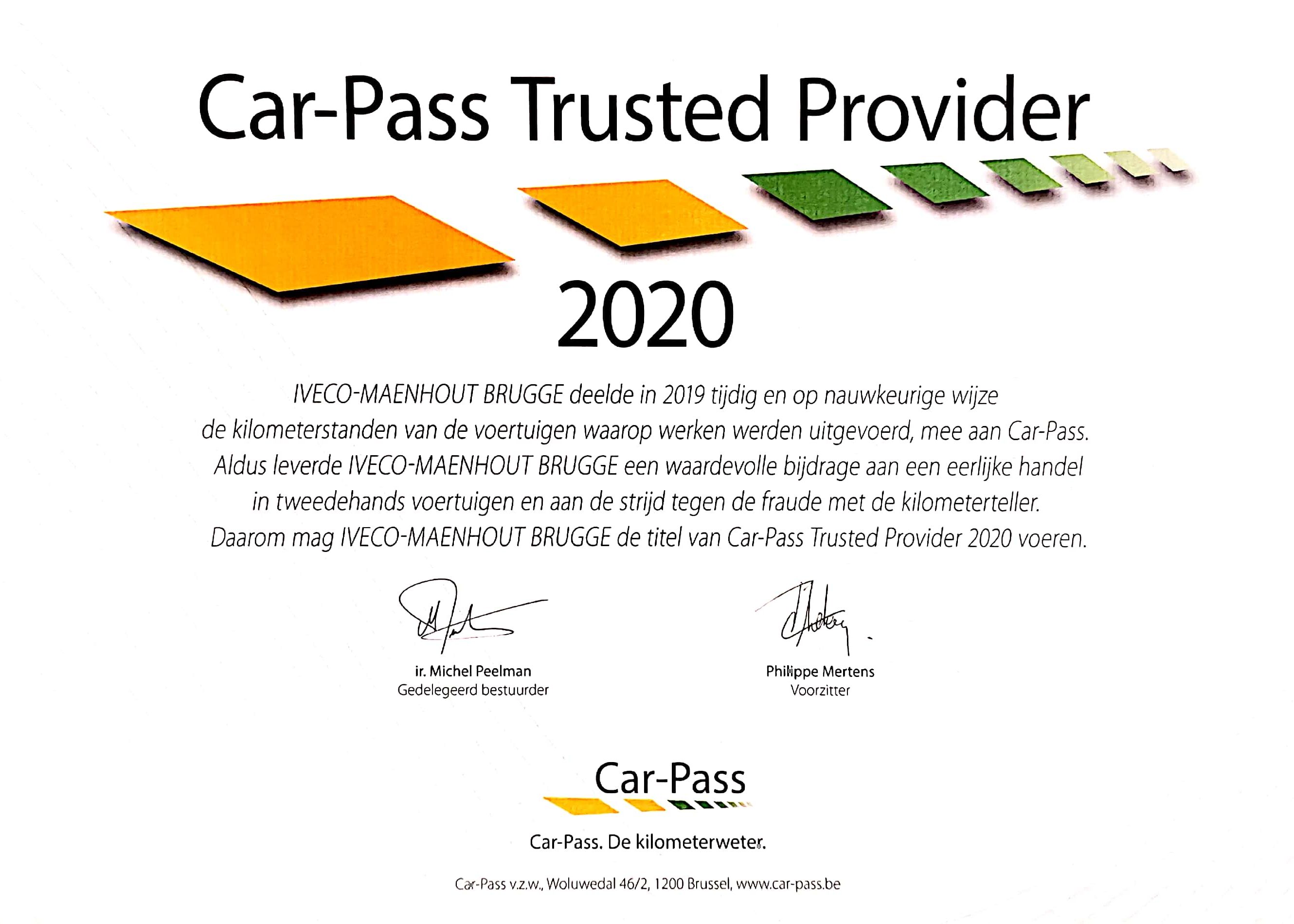 Car-Pass Trusted Provider 2020